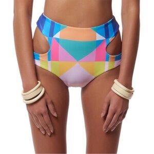 Mara Hoffman reversible diamond high waist bikini bottom